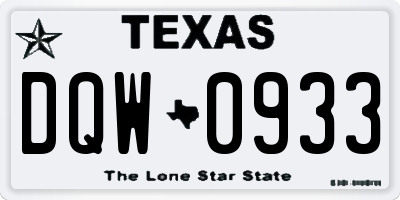 TX license plate DQW0933