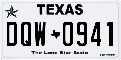 TX license plate DQW0941