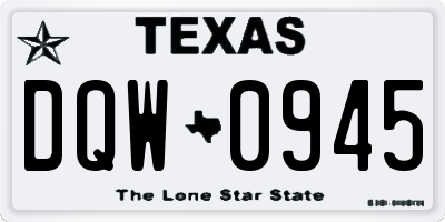 TX license plate DQW0945