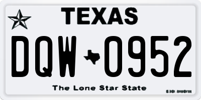 TX license plate DQW0952