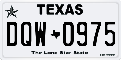 TX license plate DQW0975