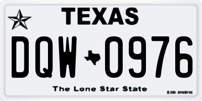 TX license plate DQW0976