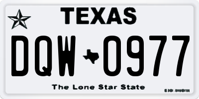 TX license plate DQW0977