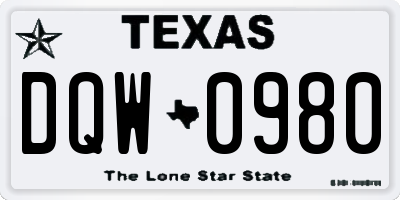 TX license plate DQW0980
