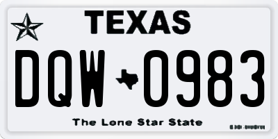 TX license plate DQW0983