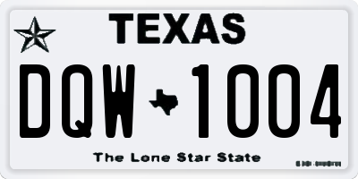 TX license plate DQW1004