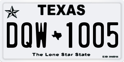 TX license plate DQW1005
