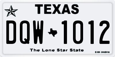 TX license plate DQW1012