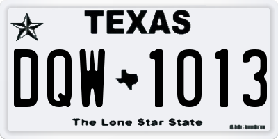 TX license plate DQW1013