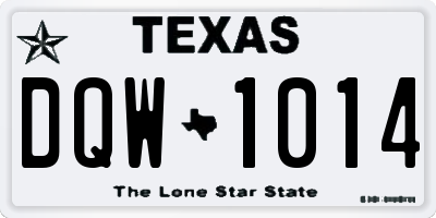 TX license plate DQW1014