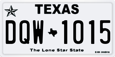 TX license plate DQW1015