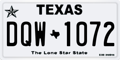 TX license plate DQW1072