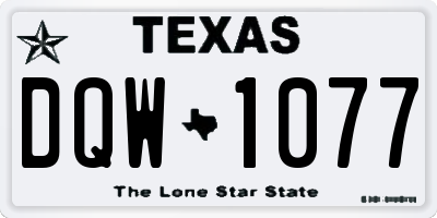 TX license plate DQW1077