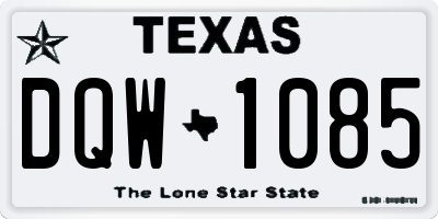 TX license plate DQW1085