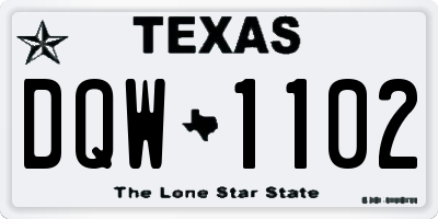 TX license plate DQW1102