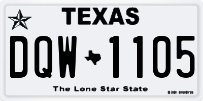 TX license plate DQW1105