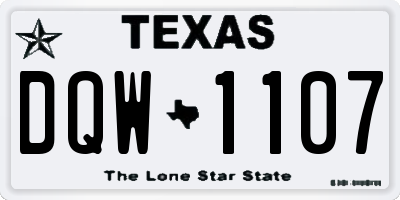 TX license plate DQW1107