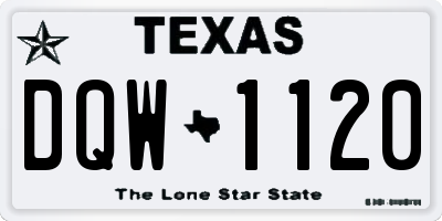 TX license plate DQW1120