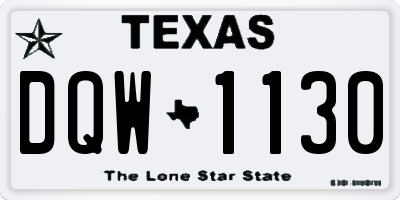 TX license plate DQW1130