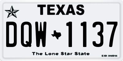 TX license plate DQW1137