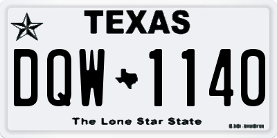 TX license plate DQW1140