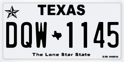 TX license plate DQW1145