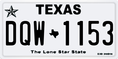 TX license plate DQW1153