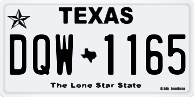 TX license plate DQW1165