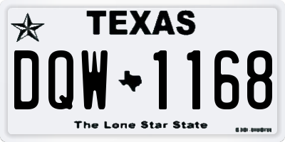 TX license plate DQW1168