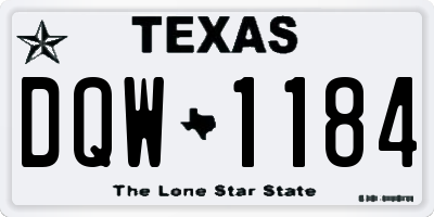 TX license plate DQW1184
