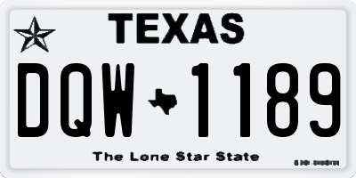 TX license plate DQW1189