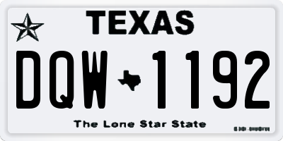 TX license plate DQW1192