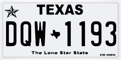 TX license plate DQW1193