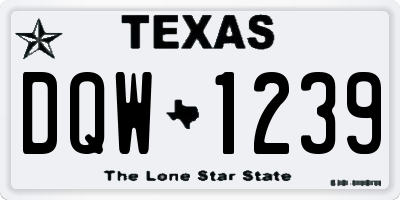 TX license plate DQW1239