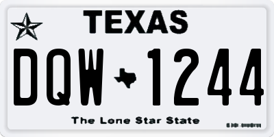 TX license plate DQW1244