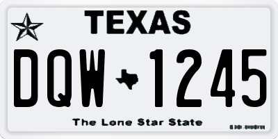 TX license plate DQW1245