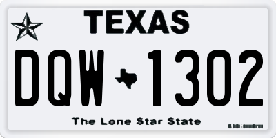 TX license plate DQW1302