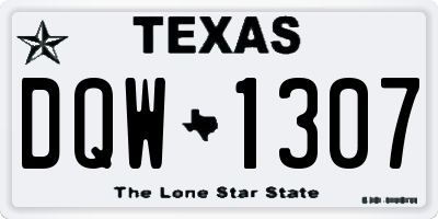 TX license plate DQW1307