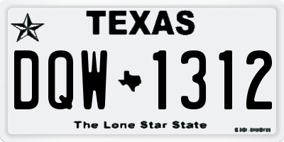 TX license plate DQW1312