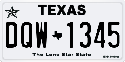 TX license plate DQW1345