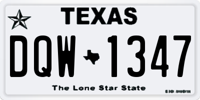 TX license plate DQW1347