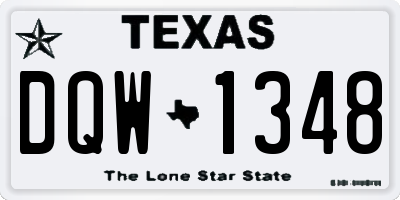 TX license plate DQW1348