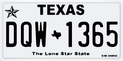TX license plate DQW1365