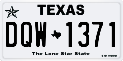 TX license plate DQW1371