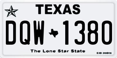 TX license plate DQW1380