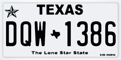TX license plate DQW1386