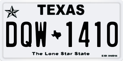 TX license plate DQW1410