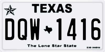 TX license plate DQW1416