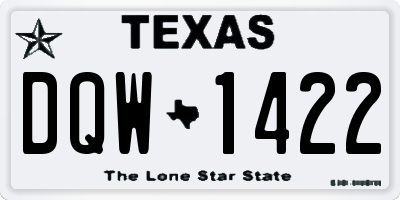 TX license plate DQW1422