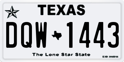 TX license plate DQW1443